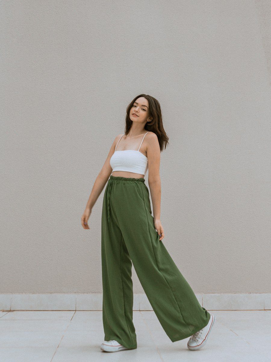 Calça Pantalona Verde