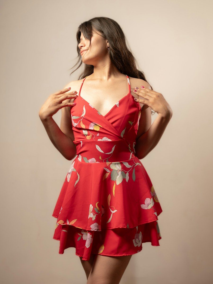 Vestido Babados Vermelho
