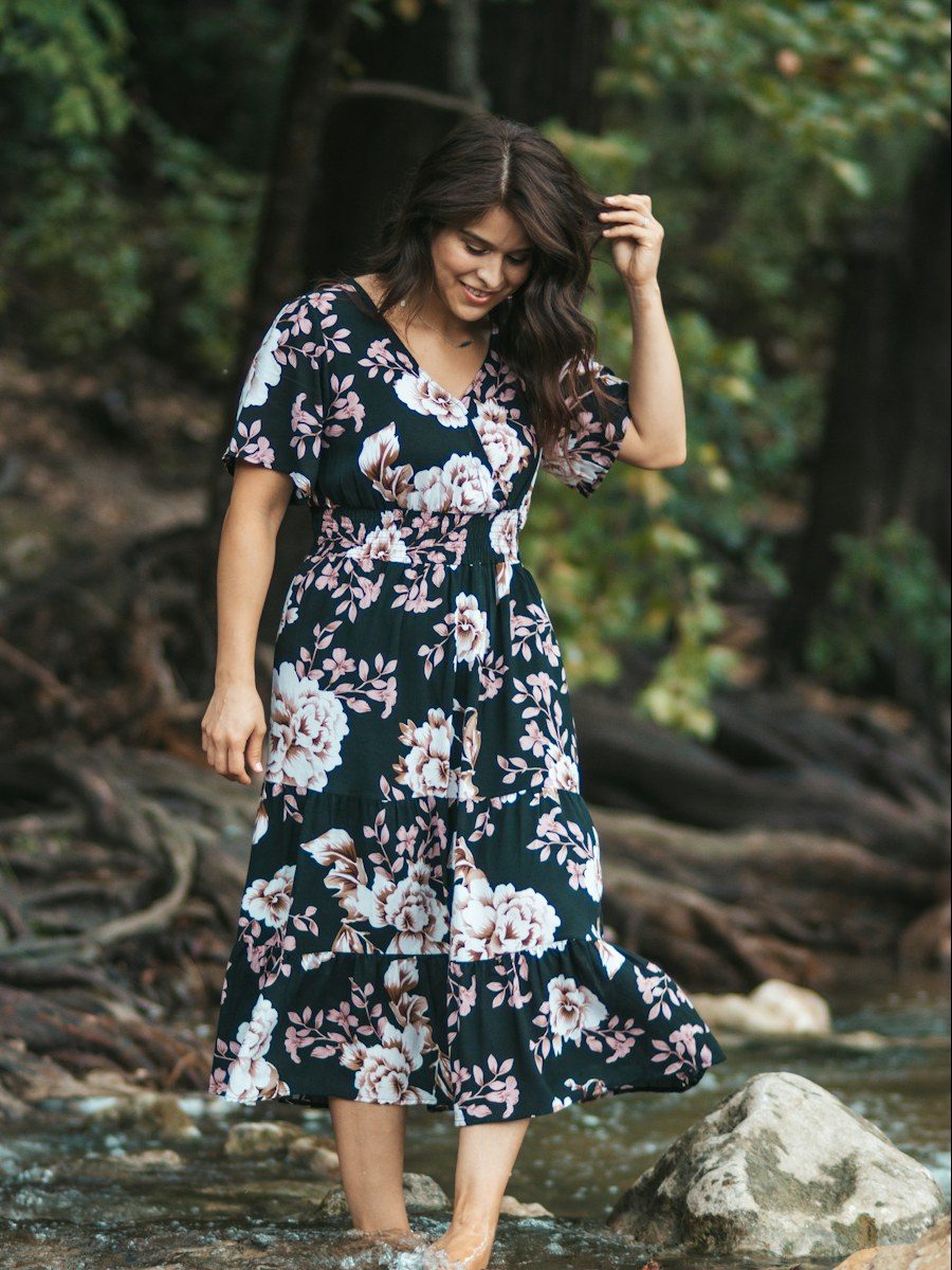 Vestido Floral Marinho